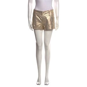Alice + Olivia Gold Linen Shorts